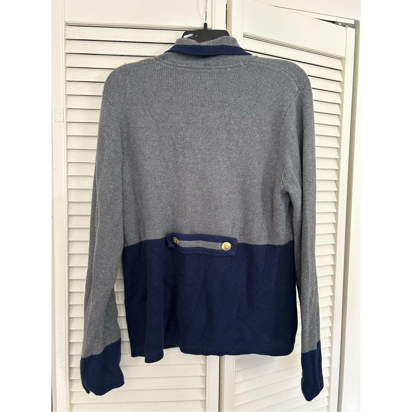 Nautica Nautica Navy Gray Colorblock Sweater Jacket Cardigan Gold Bu Size L / US 10 / IT 46 - 8 Thumbnail