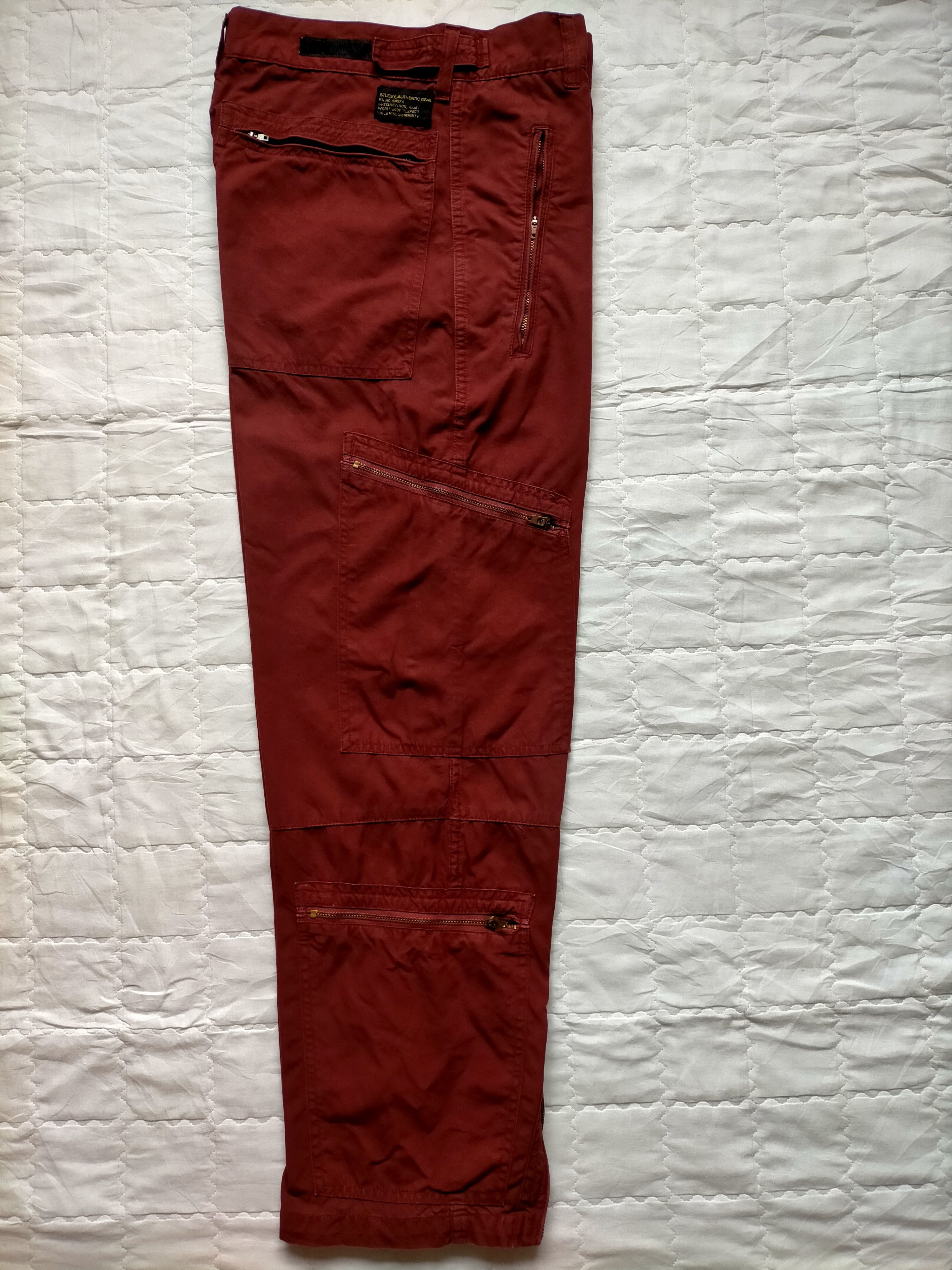 Stussy Stussy Authentic Gear Multipocket Zipped Red Pants Size US 30 / EU 46 - 13 Thumbnail