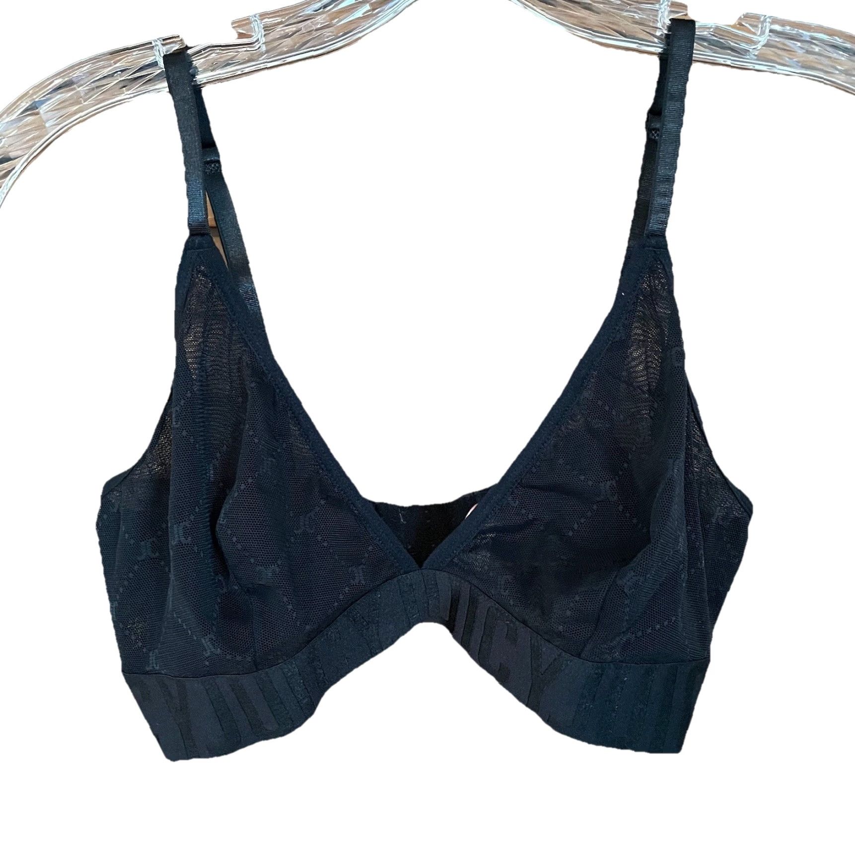 Juicy Couture Juicy Couture Intimates XL Black All Over Lace Bralette Bra Wireless Padded? No pads Bralette Lace Adjustable Strap Back Closure Full Coverage Size ONE SIZE - 5 Thumbnail