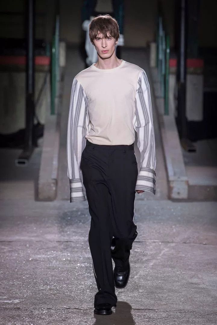 Dries Van Noten Dries Van Noten 2018AW Paneled Long Sleeve Shirt Size US S / EU 44-46 / 1 - 1 Thumbnail