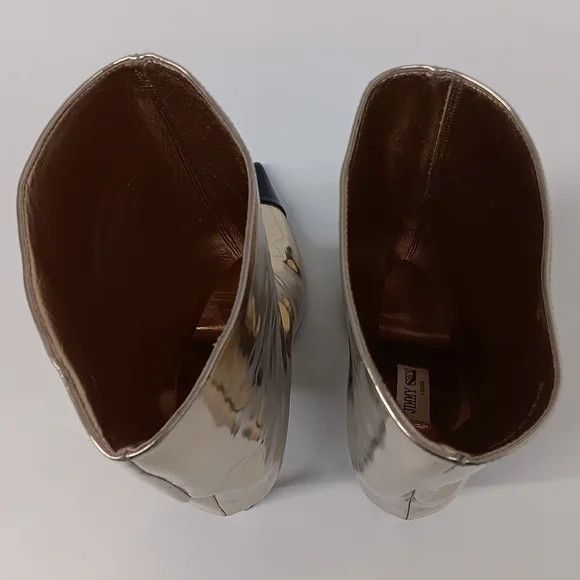 Jimmy Choo Jimmy Choo Cierra Metallic Cap-Toe Stiletto Booties - EU36.5 Size US 6.5 / IT 36.5 - 11 Thumbnail