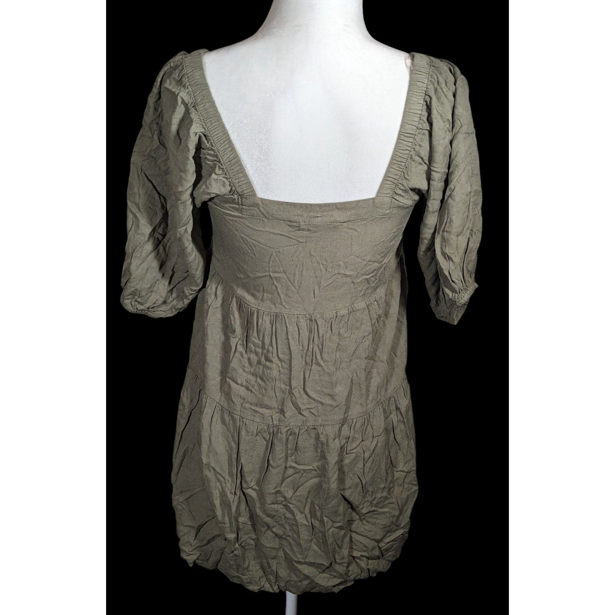 Other Beyond Words Bohemian Muted Olive Peasant Top Size XS / US 0-2 / IT 36-38 - 2 Thumbnail