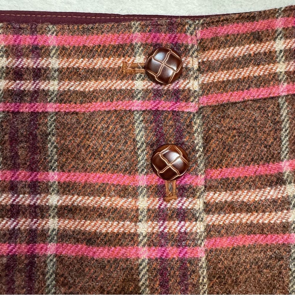 Talbots New Talbots Plaid Wool Blend Front Button Closure Skirt Siz Size 38" / US 16 / IT 52 - 5 Thumbnail