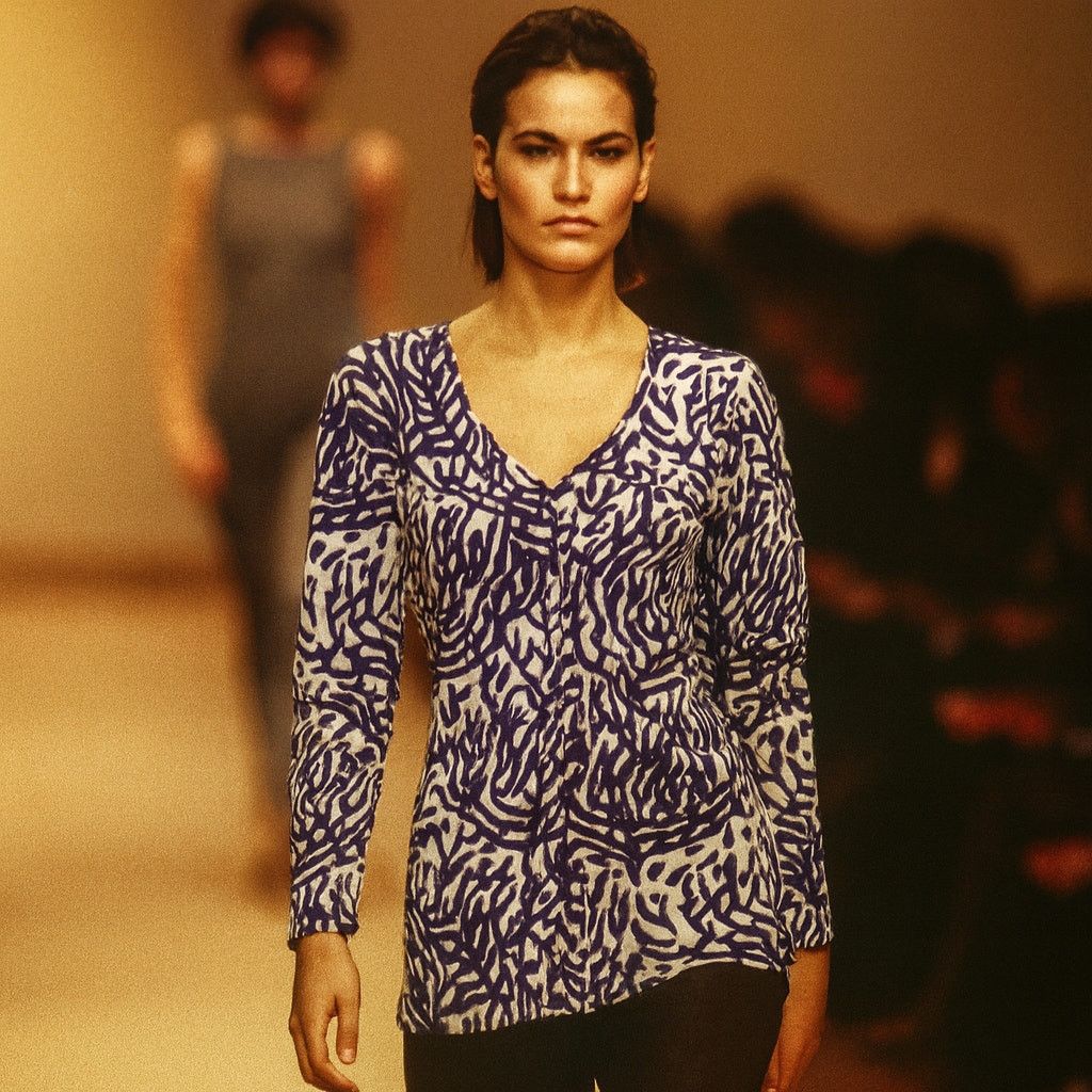 Missoni MISSONI Women's Pullover Blouse blue print Made in Italy Size S / US 4 / IT 40 - 1 Thumbnail