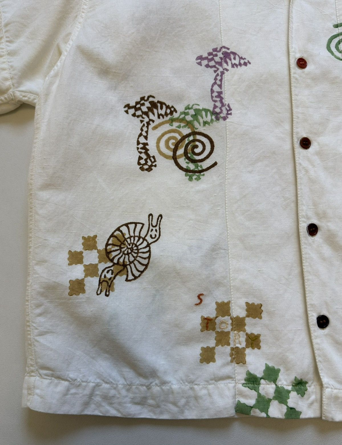 Story Mfg. ‘Greetings’ Embroidered Boxy Shirt Size US S / EU 44-46 / 1 - 11 Thumbnail