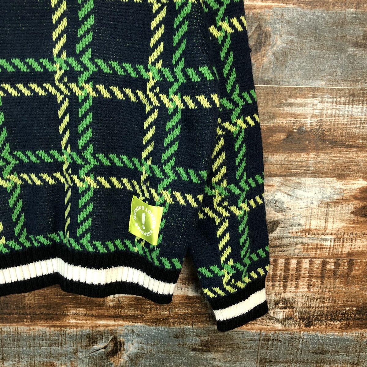 Homespun Knitwear × Michiko Koshino London Michiko London suprise Green checkered Knitwear #A1719 Size M / US 6-8 / IT 42-44 - 8 Thumbnail