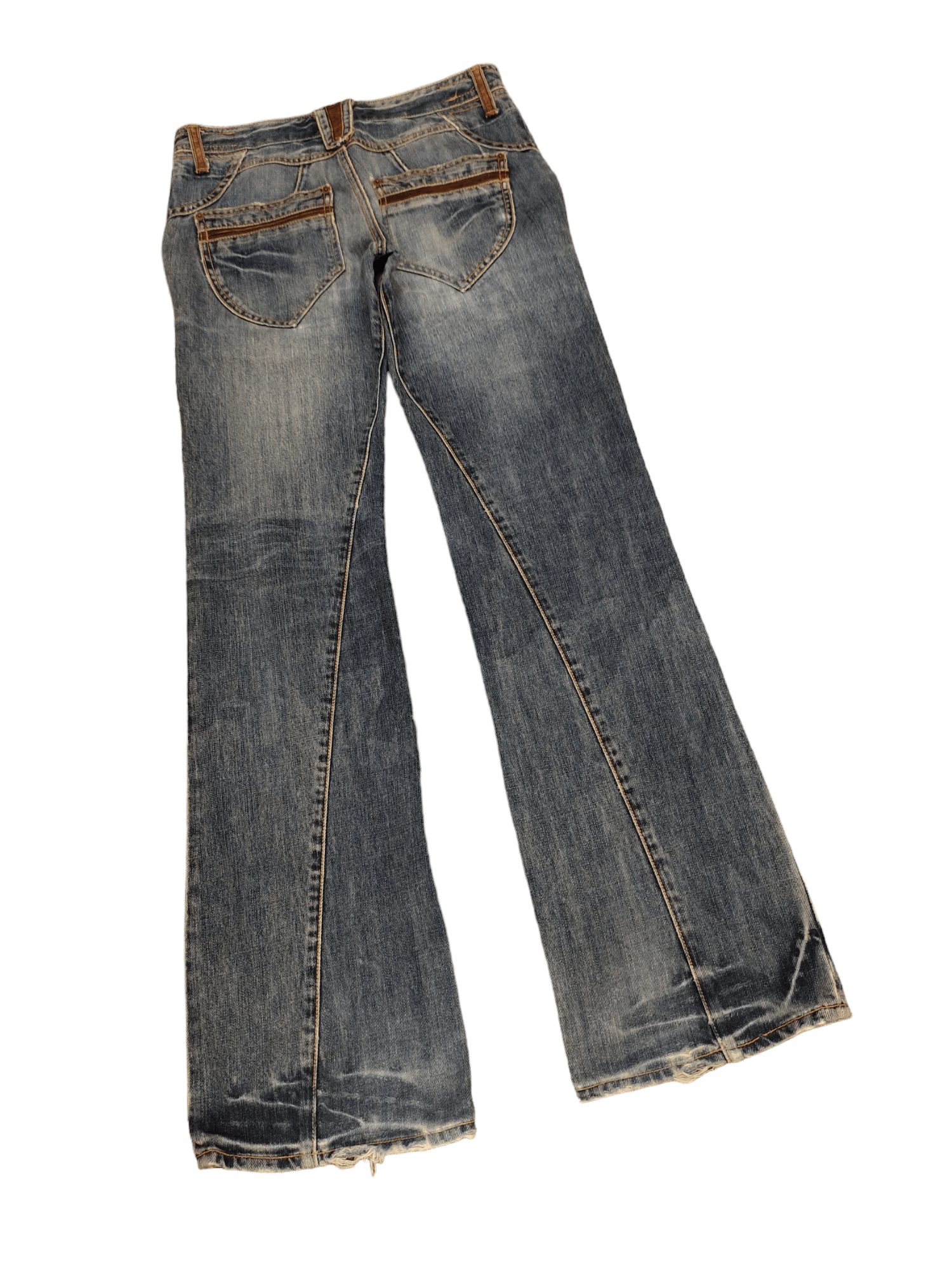 If Six Was Nine Flare Jeans Michel Klein Distress Faded Bootcut Y2k Street Size US 30 / EU 46 - 3 Thumbnail