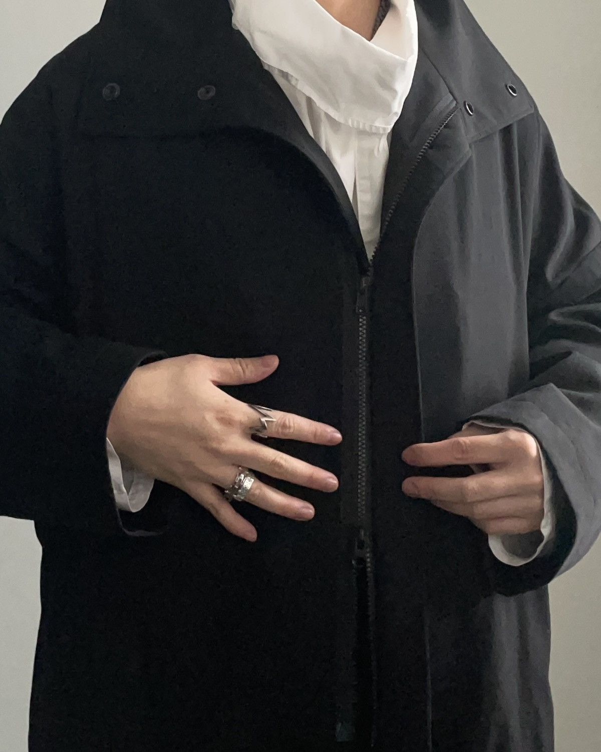 Yohji Yamamoto Yohi Yamamoto Pour Homme F/W16 Highneck coat Size US M / EU 48-50 / 2 - 10 Thumbnail