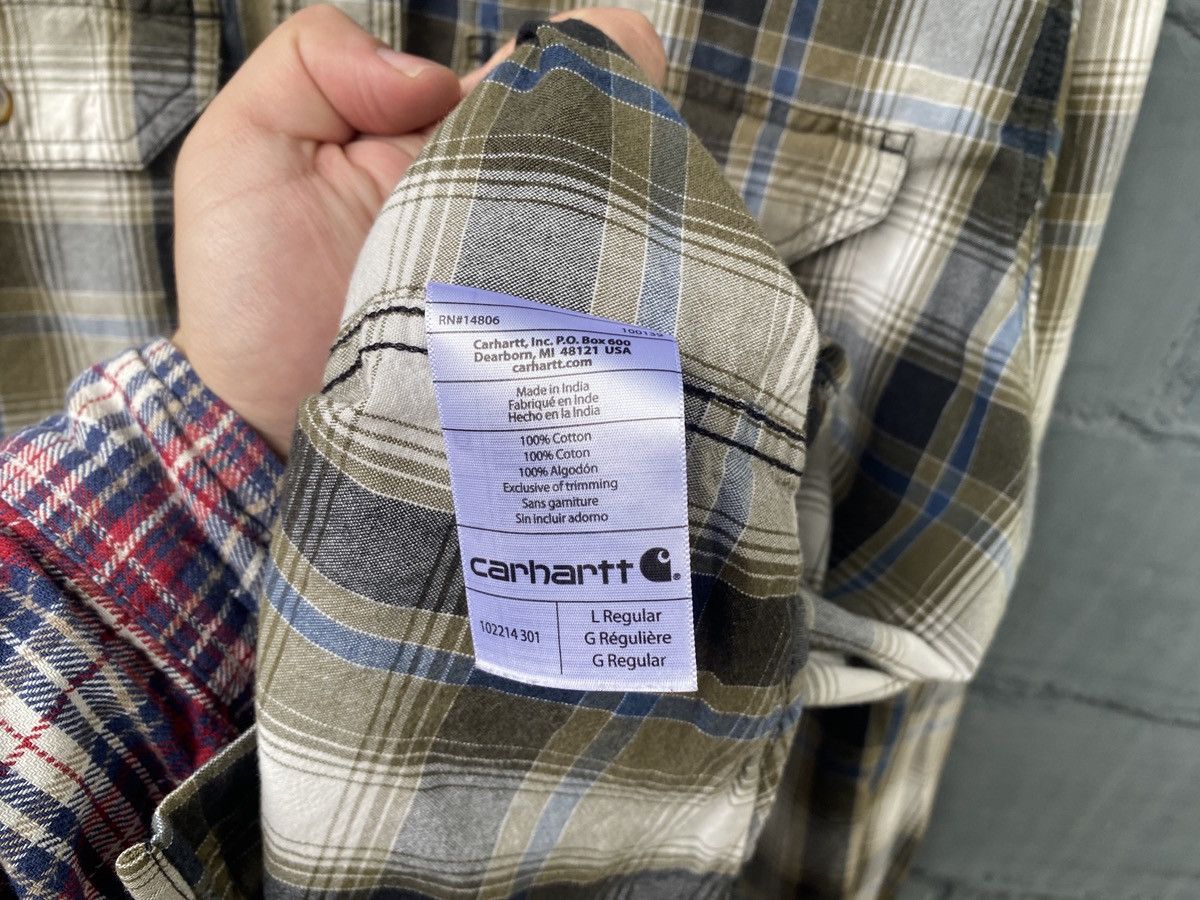 Carhartt Carhartt Country Plaid Multicolor Khaki Shirt Double Pockets Size US L / EU 52-54 / 3 - 7 Thumbnail