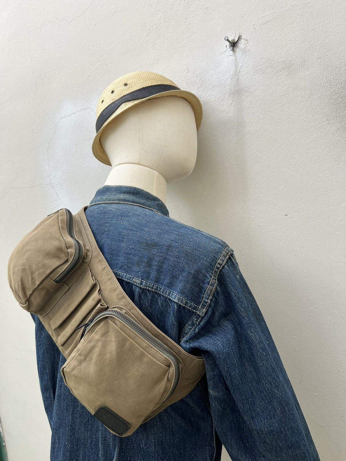 Lad Musician Vintage Lad Musician Faded Olive Green Military Chest Bag Size ONE SIZE - 1 Thumbnail