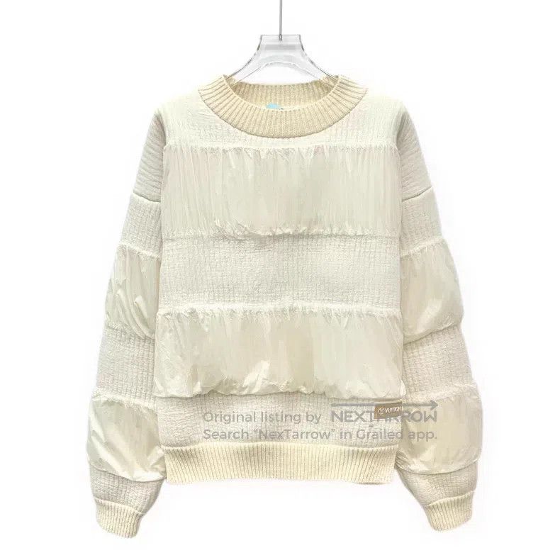 Louis Vuitton Louis Vuitton Off White Nylon Interlaced Wool Crew Neck Lo Size US XS / EU 42 / 0 - 1 Thumbnail