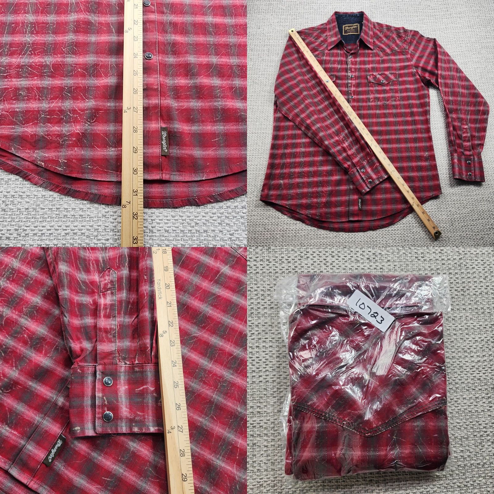 Wrangler VINTAGE Wrangler Retro Shirt Mens Large Red Plaid Western MVR154M Pearl Snap Long Sleeve Size US L / EU 52-54 / 3 - 9 Thumbnail