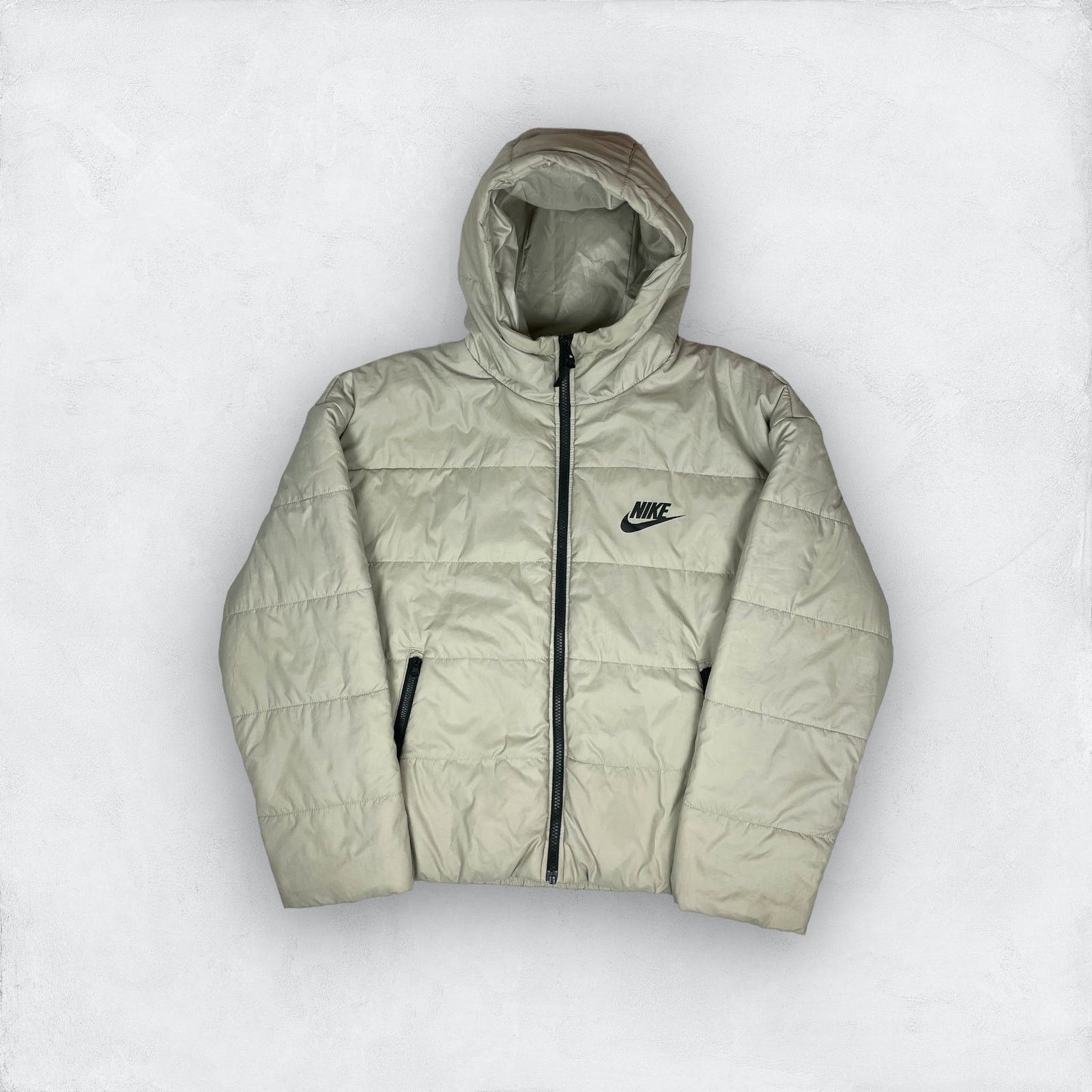 Nike Nike Women Beige Long Sleeve Full Zip Hooded Puffer Jacket M Size M / US 6-8 / IT 42-44 - 1 Thumbnail