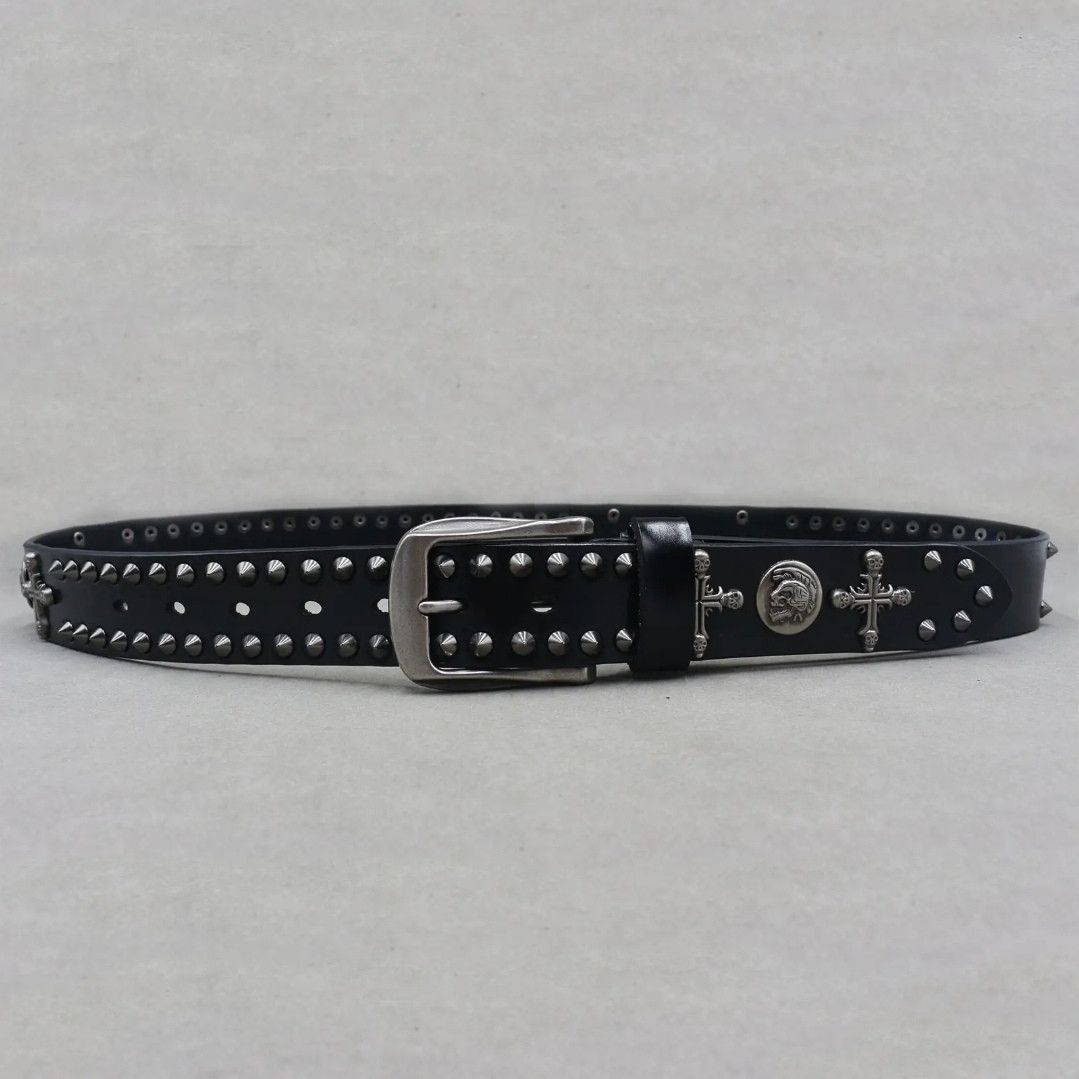 Japanese Brand Skull Cross Rivet Belt Size ONE SIZE - 4 Thumbnail