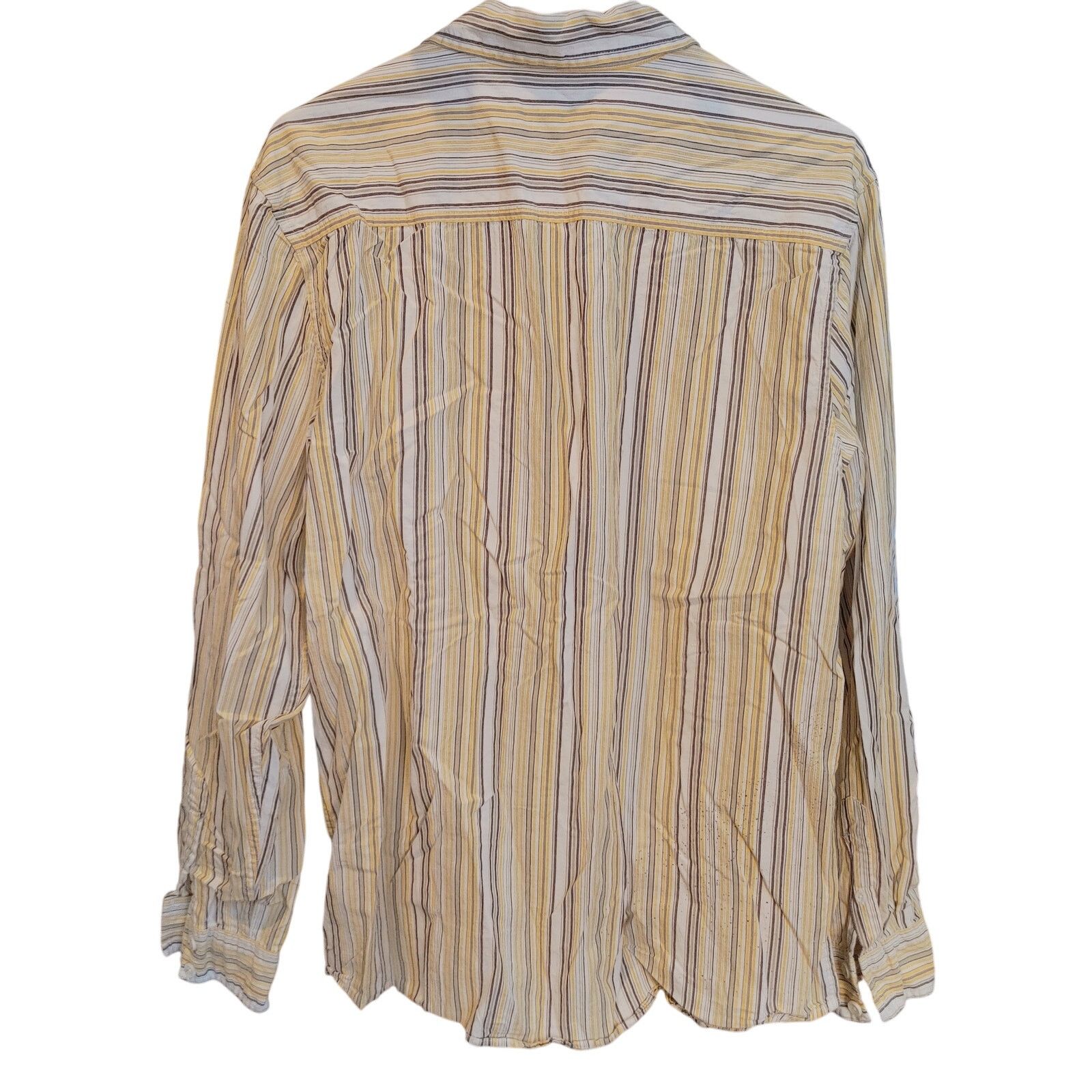 Other No Boundaries Men M Off-White Brown/Gray Stripe Dress Shirt Size US M / EU 48-50 / 2 - 2 Thumbnail