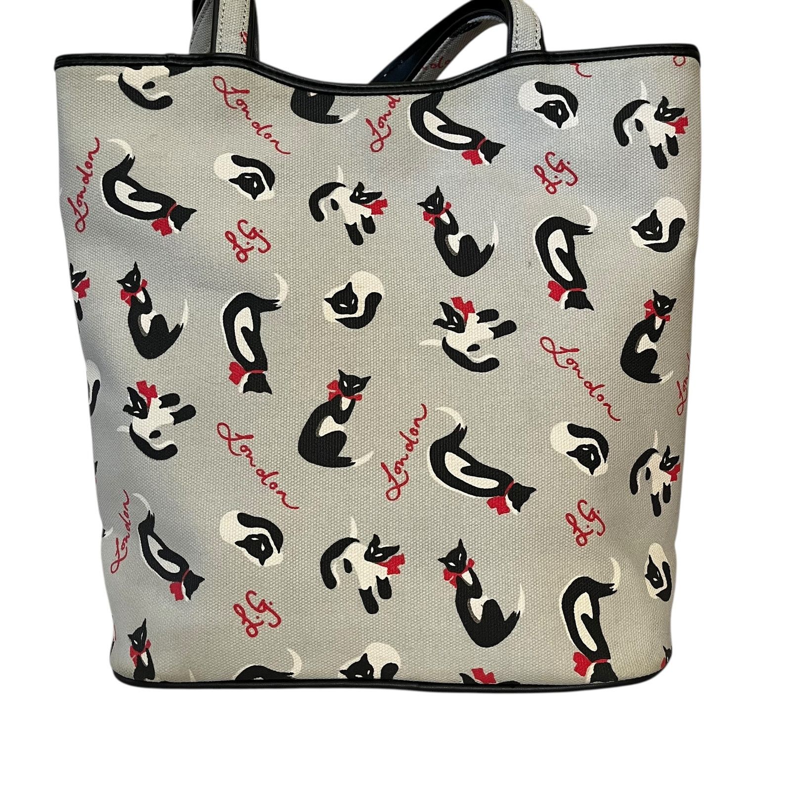 Vintage Vintage Y2K Lulu Guinness London Siamese Cat Gray Tote Bag Size ONE SIZE - 2 Thumbnail