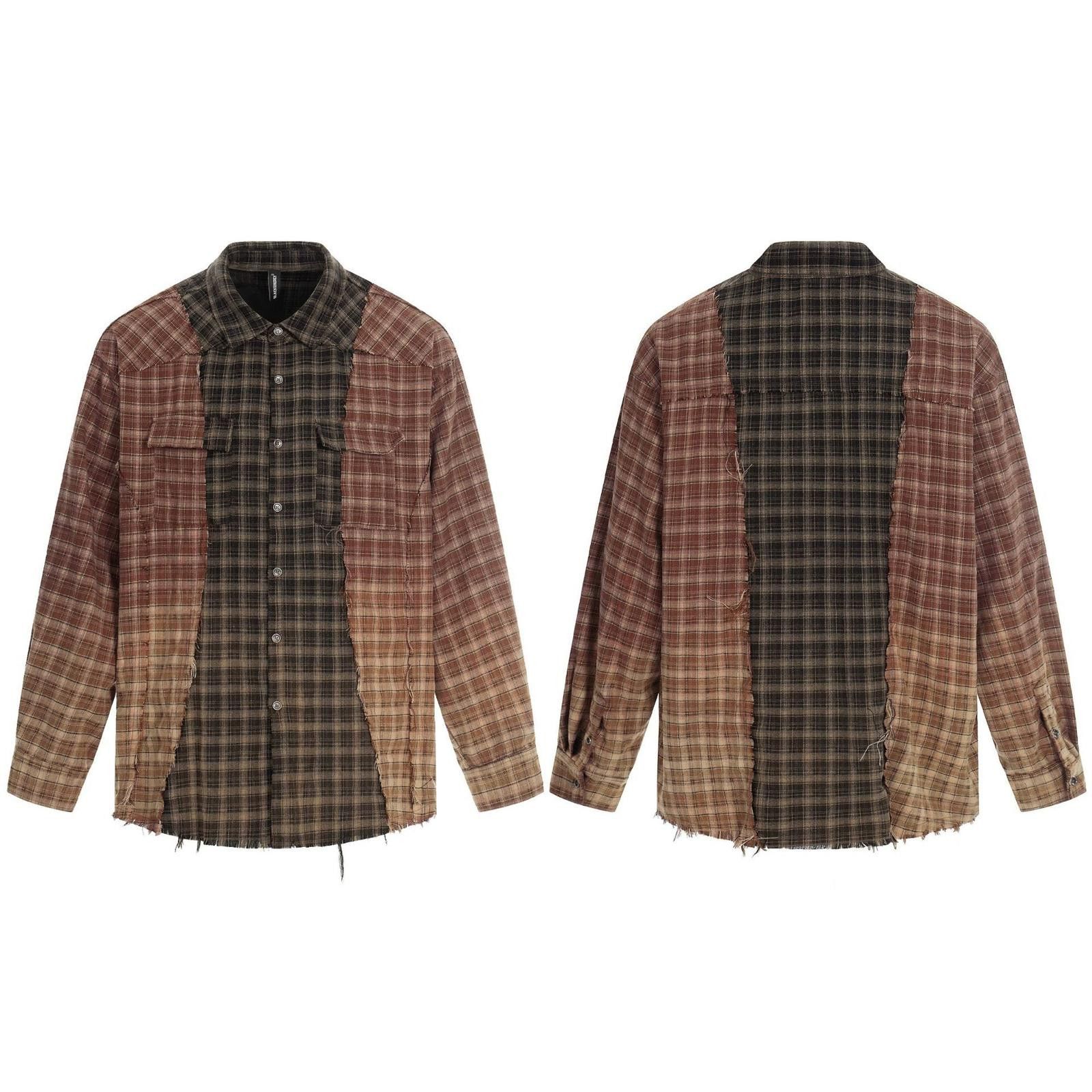 Flannel Brown Ombre Plaid Button-Up Flannel Frayed Shirt Size US M / EU 48-50 / 2 - 4 Thumbnail