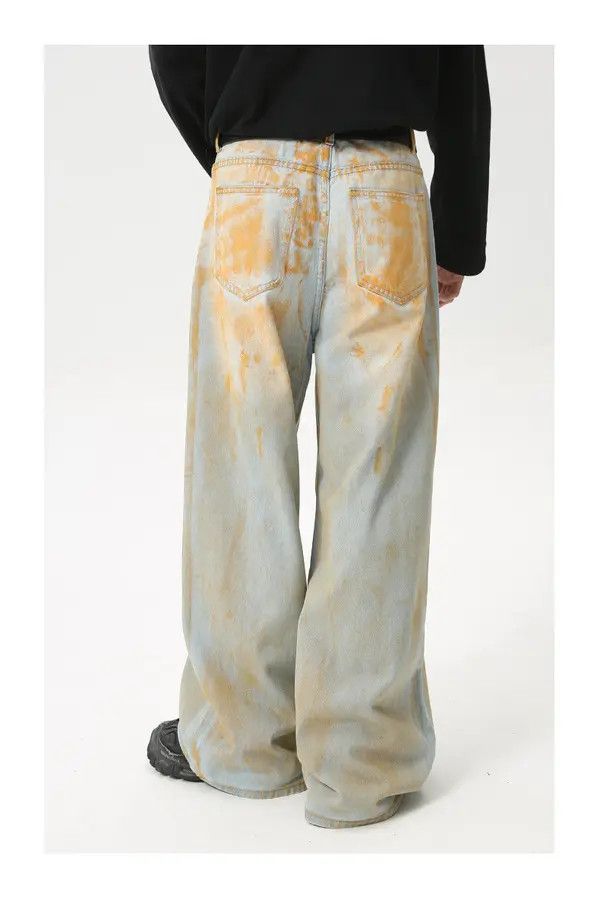Japanese Brand Shii High street distressed tie-dyed vintage wide-leg jeans Size US 32 / EU 48 - 5 Thumbnail