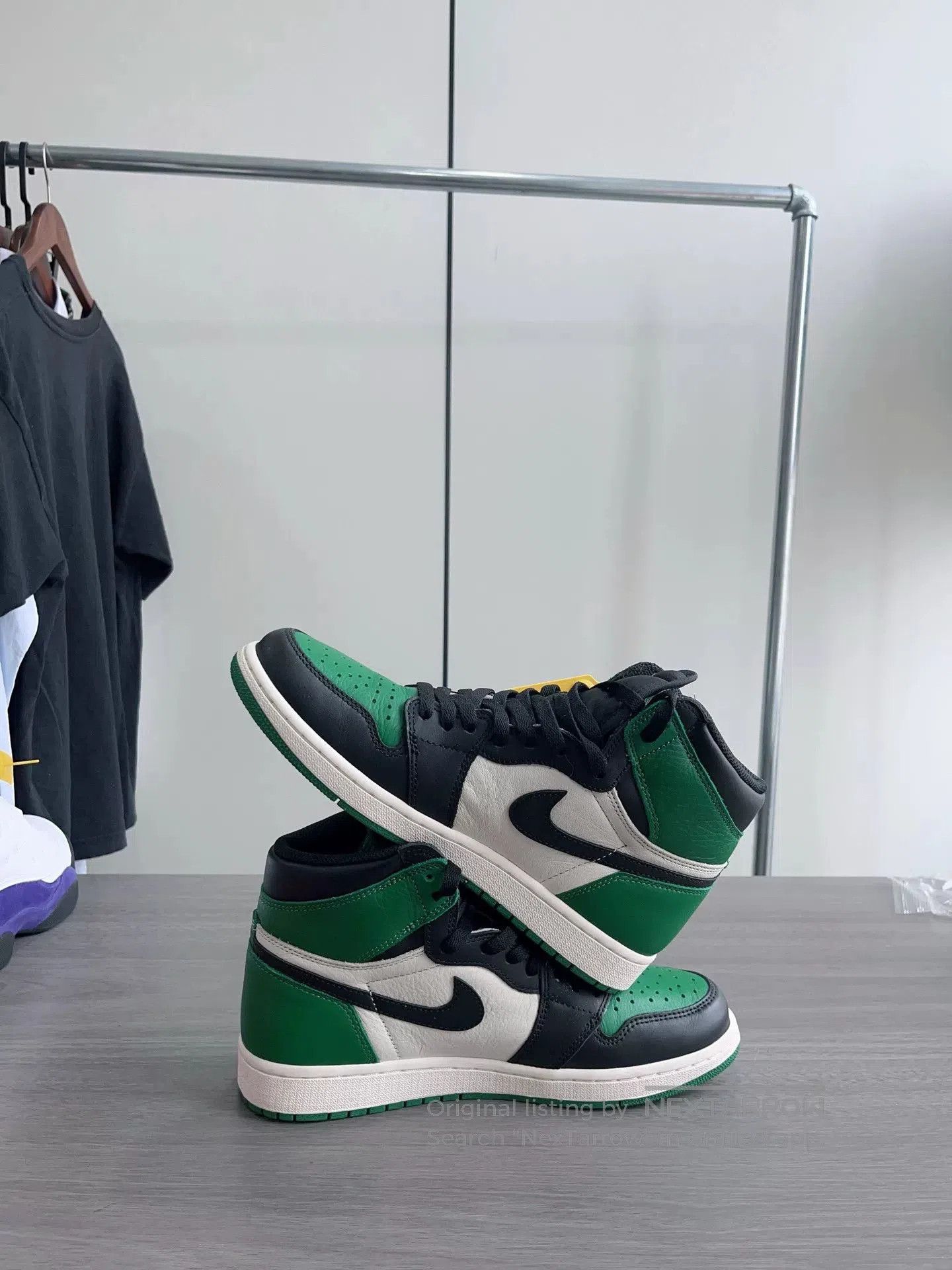 Jordan Brand AJ1 Black Green Toe. Size US 10 / EU 43 - 6 Thumbnail