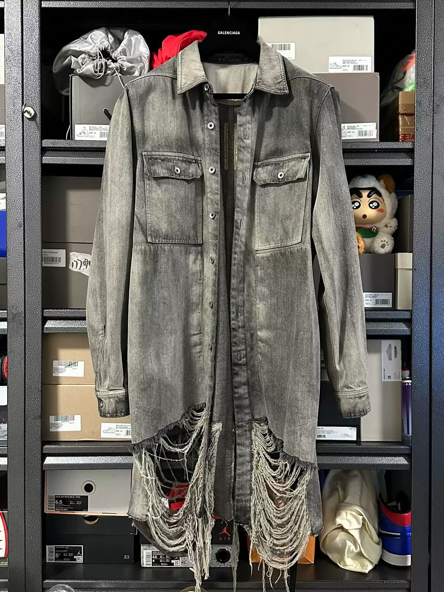 Rick Owens Rick Owens DRKSHDW 24SS Washed to Make Old Lapel Single-bre Size US M / EU 48-50 / 2 - 1 Thumbnail