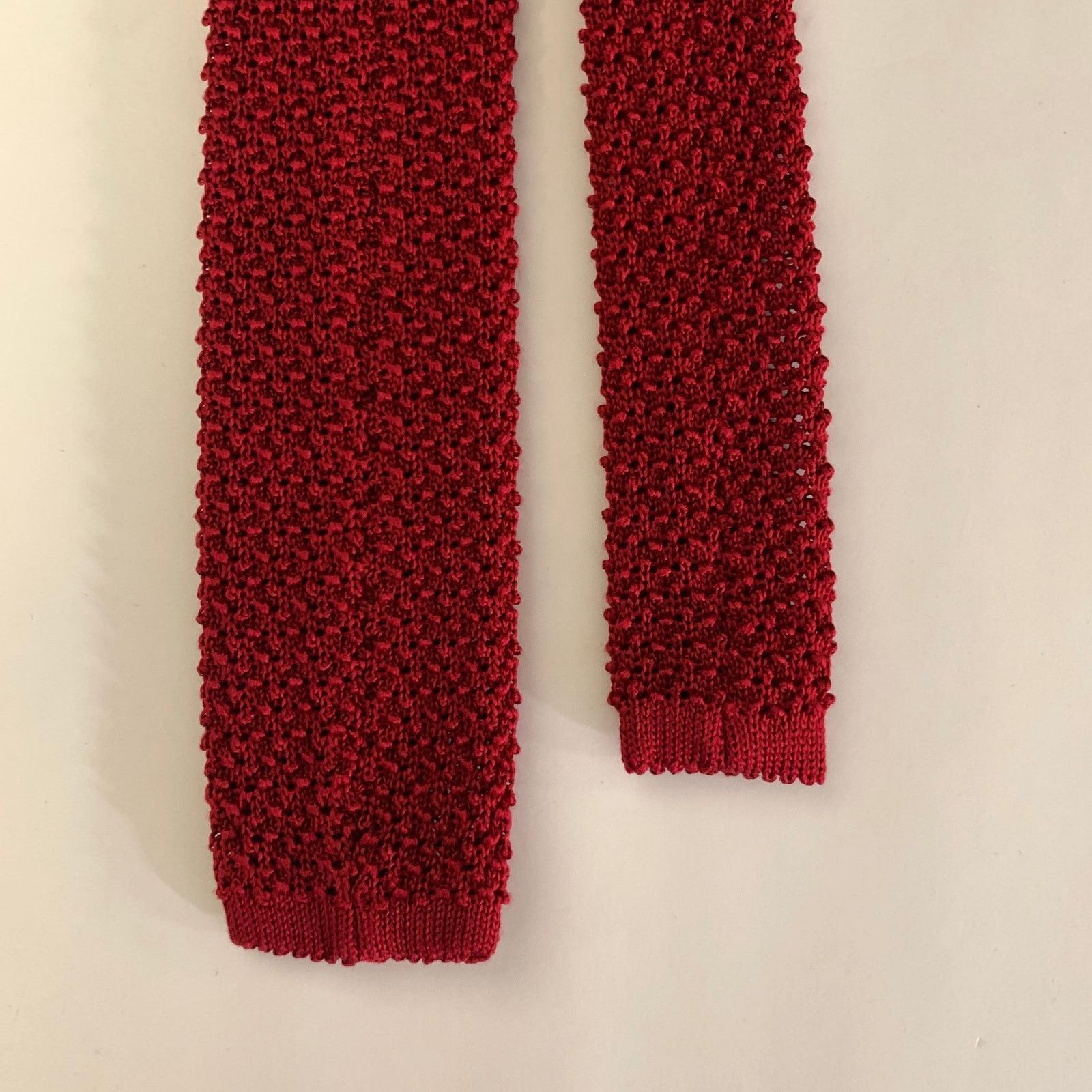 Other PERSONALITY Red Knit Wool Blend Tie Size ONE SIZE - 4 Thumbnail