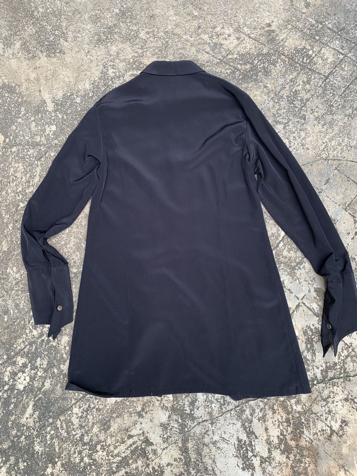 Japanese Brand 2000s LEOWALTZ Black Silk Goth Dressy Top Shirt Size M / US 6-8 / IT 42-44 - 5 Thumbnail