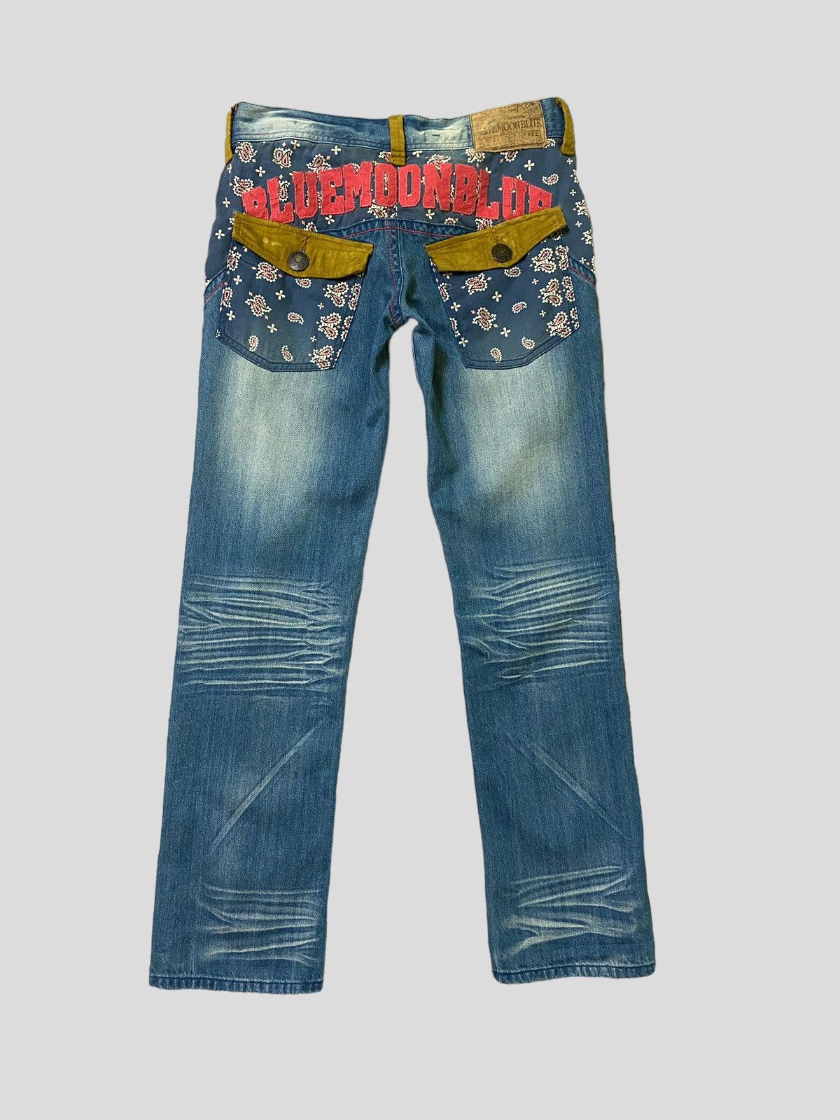 Designer × Japanese Brand × Vintage Vintage Blue Moon Blue Patches Low Rise Denim Size US 30 / EU 46 - 1 Thumbnail