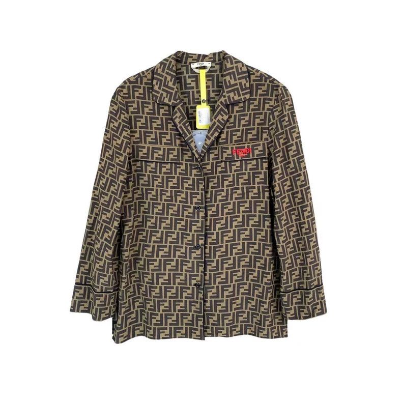 Fendi Fendi size 38 Old-fashioned silk shirt with full print Size US XXS / EU 40 - 1 Thumbnail