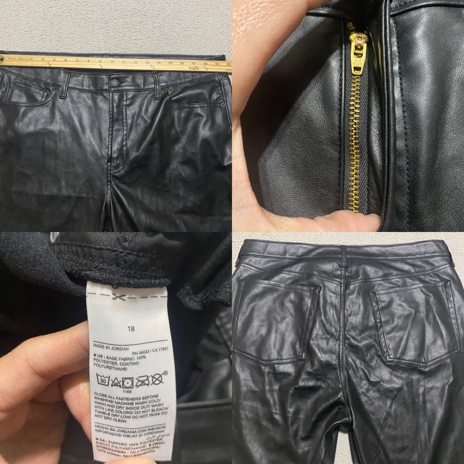 Old Navy Old Navy Pants Womens 18 Black High-Rise OG Loose Straight Faux Leather Vegan Pants Womens 18 Black High-Rise OG Loose Straight Faux Leather Vegan Size 40" / US 18 - 8 Thumbnail