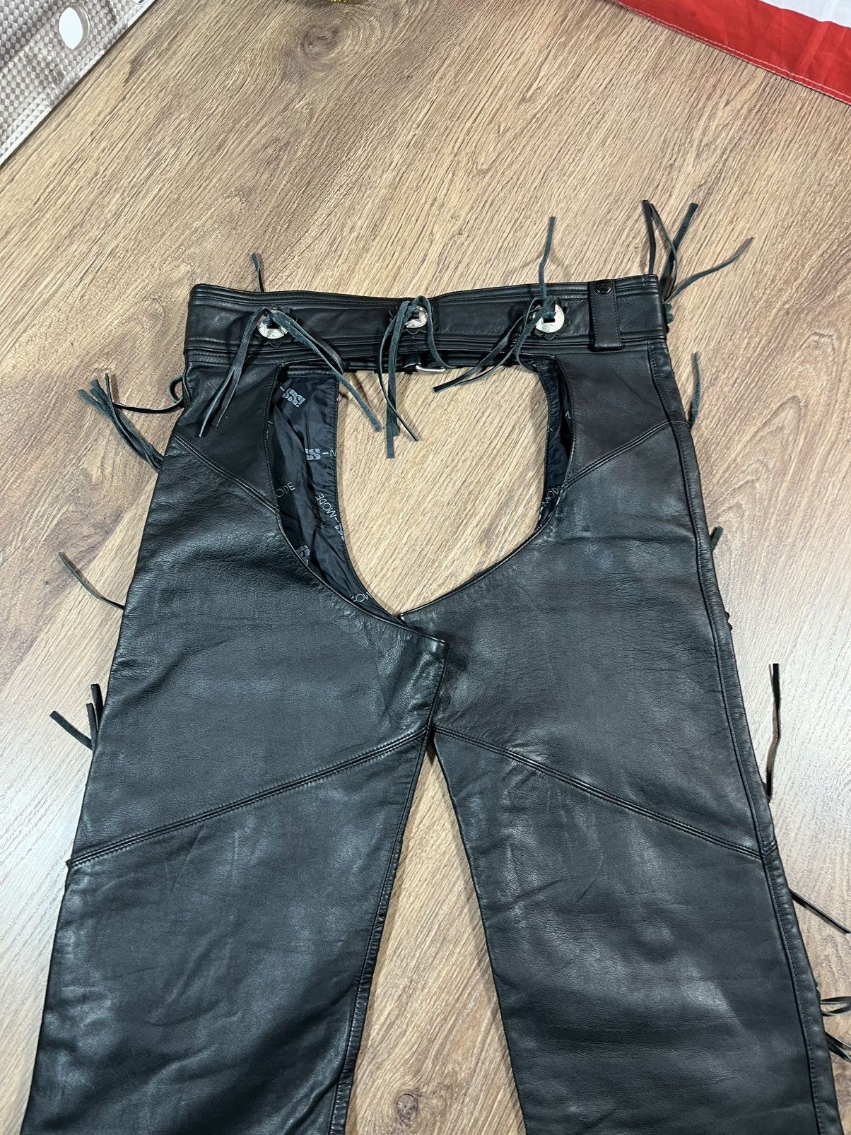 Vintage Vintage Leather Moto Bikers Chaps IXS Rare Size US 34 / EU 50 - 18 Thumbnail