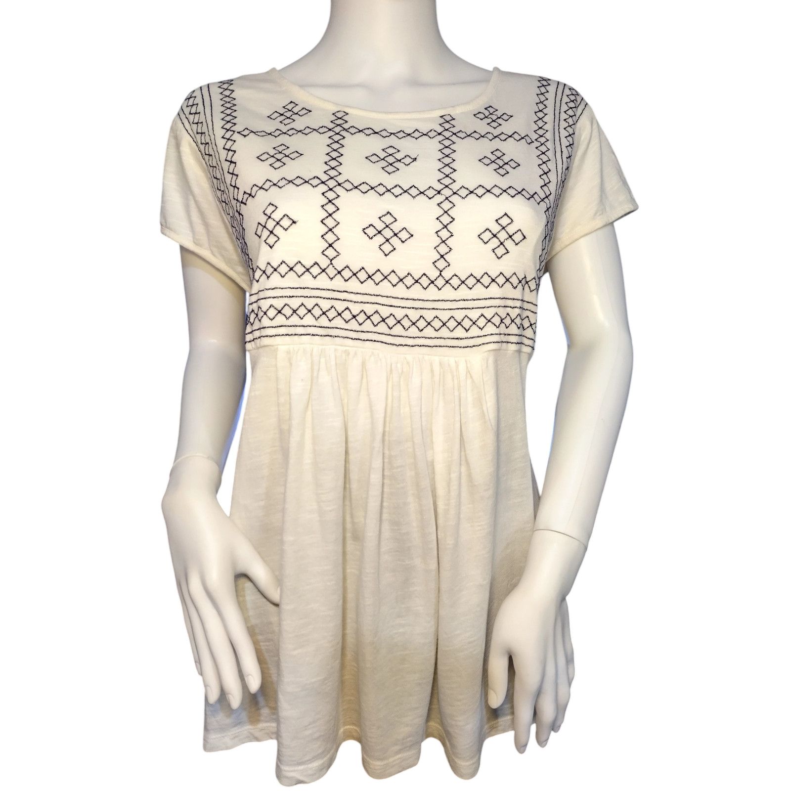 Gloria Vanderbilt Gloria Vanderbilt Womens Short Sleeve Tunic Embroidery Sz XL Size XL / US 12-14 / IT 48-50 - 1 Thumbnail