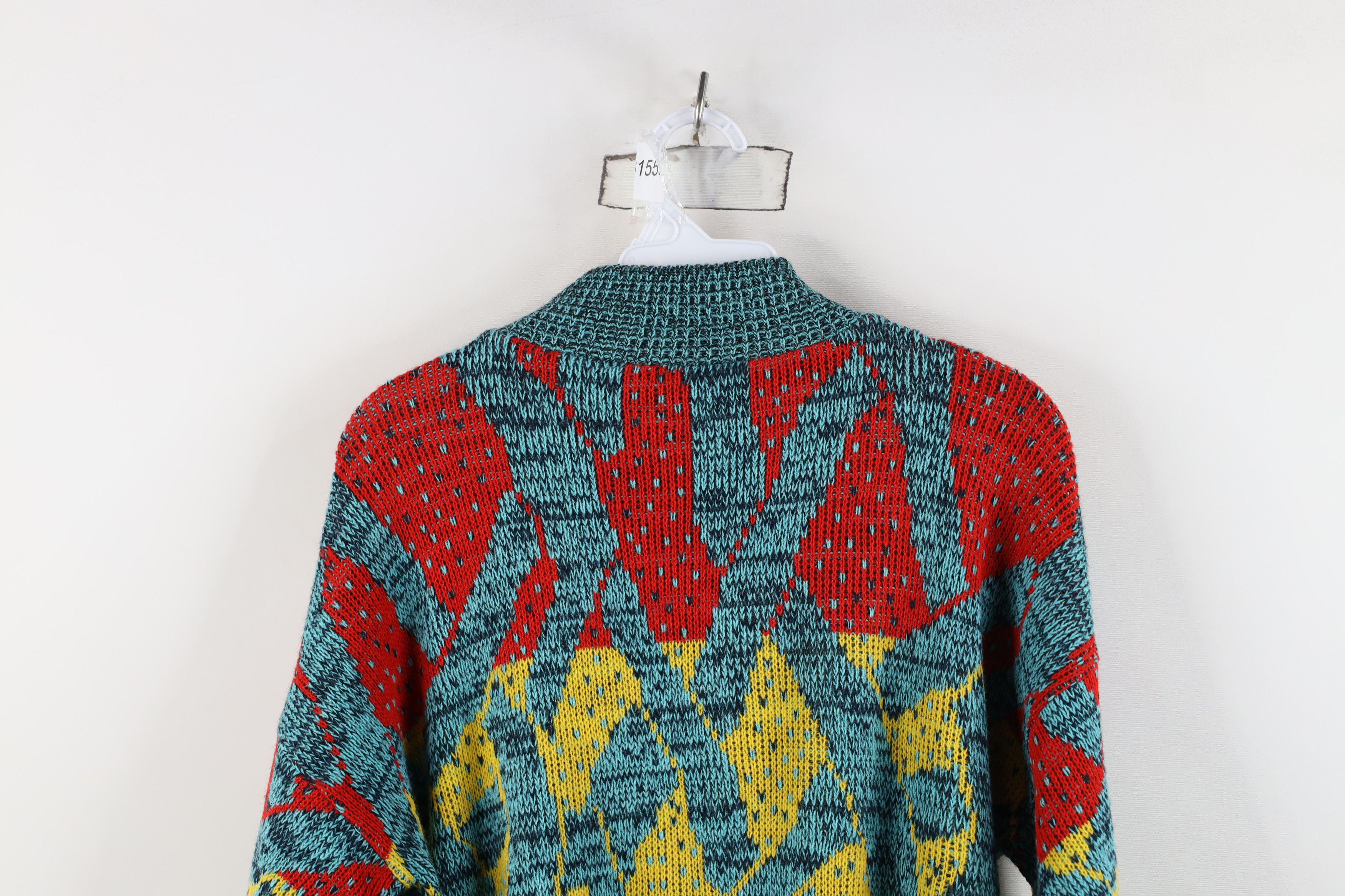 Vintage Vintage 90s Streetwear Rainbow Art Mock Neck Sweater USA Size XL / US 12-14 / IT 48-50 - 8 Thumbnail