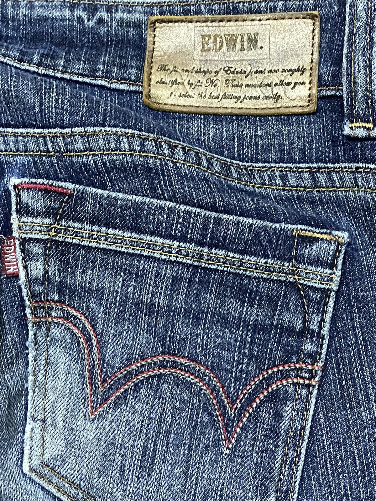 Edwin Vintage Japanese Brand Blue Distressed Flare Style Jeans Size 29" - 7 Thumbnail