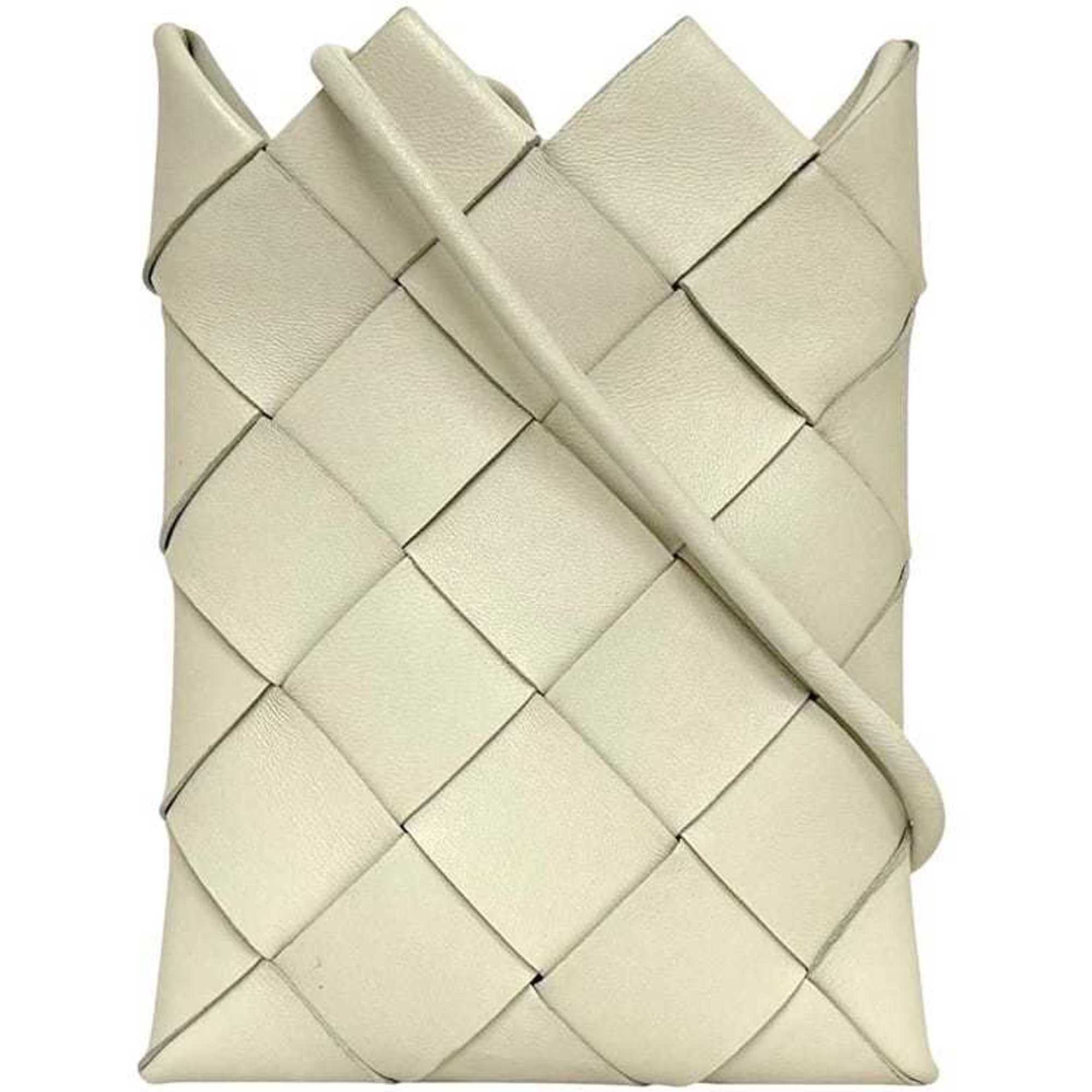 Bottega Veneta Bottega Veneta Mini Shoulder Bag ec-24866 White Intrecciato 619019 Leather Pochette S02176509X BOTTEGA VENETA Crossbody Smartphone with Jagged Edges Size ONE SIZE - 1 Thumbnail