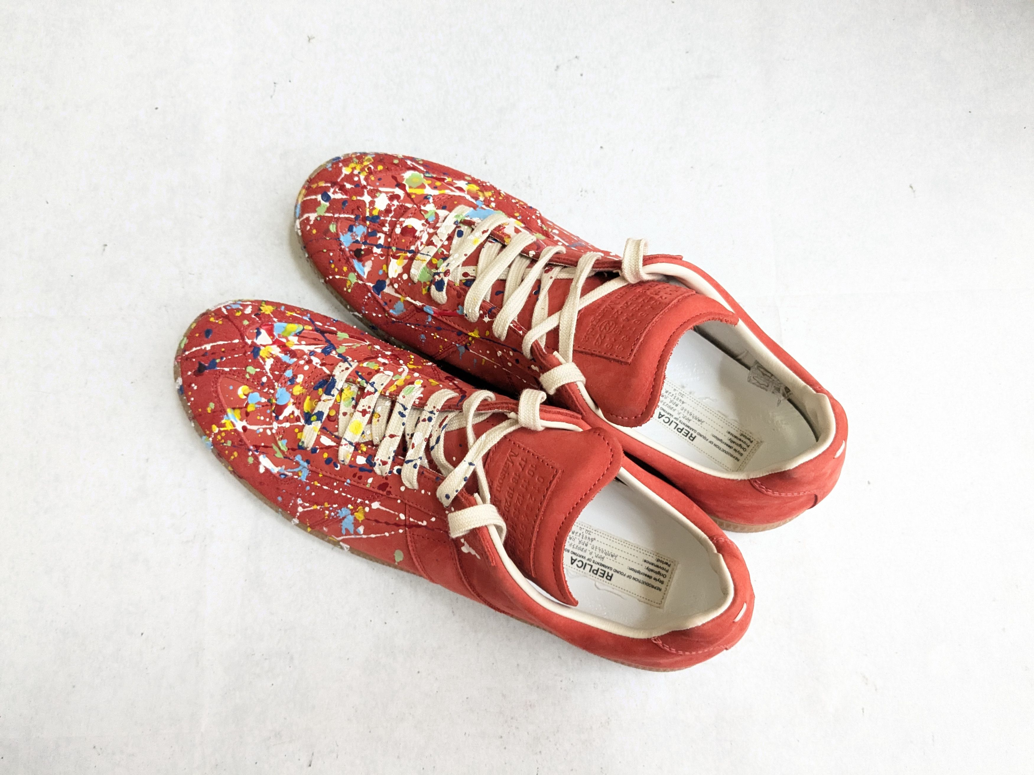 Maison Margiela Maison Margiela GAT Replica Red Paint Splatter 13 46 Low Top Size US 13 / EU 46 - 17 Thumbnail