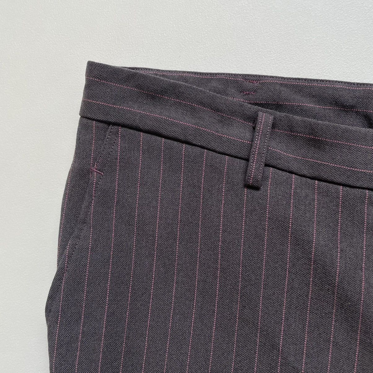 S/S 05 Grey/Pink Wool Pinstripe Trousers