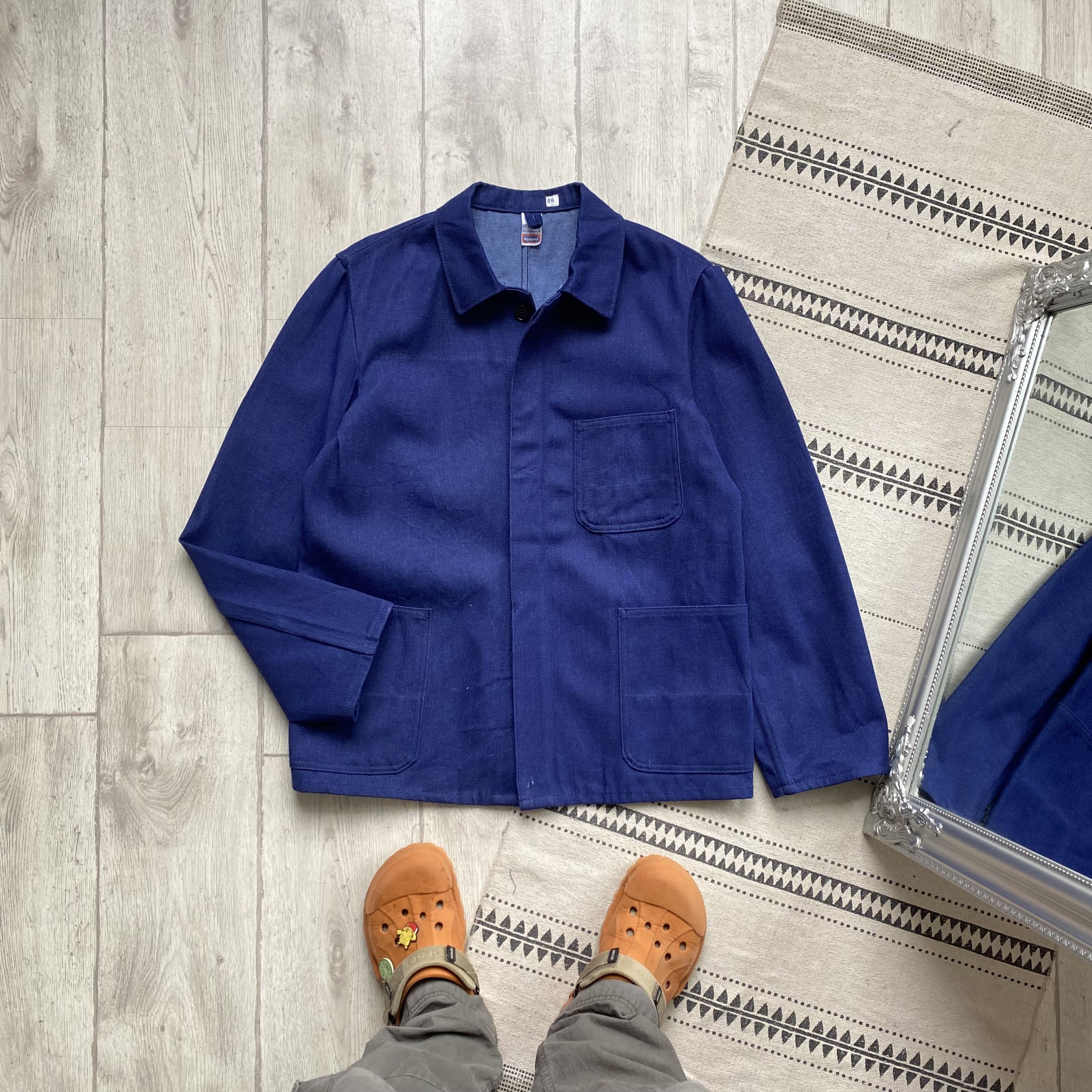 Le Laboureur Vintage 70-80 Heavy Denim Sanfor French Chore jacket Size US M / EU 48-50 / 2 - 2 Thumbnail