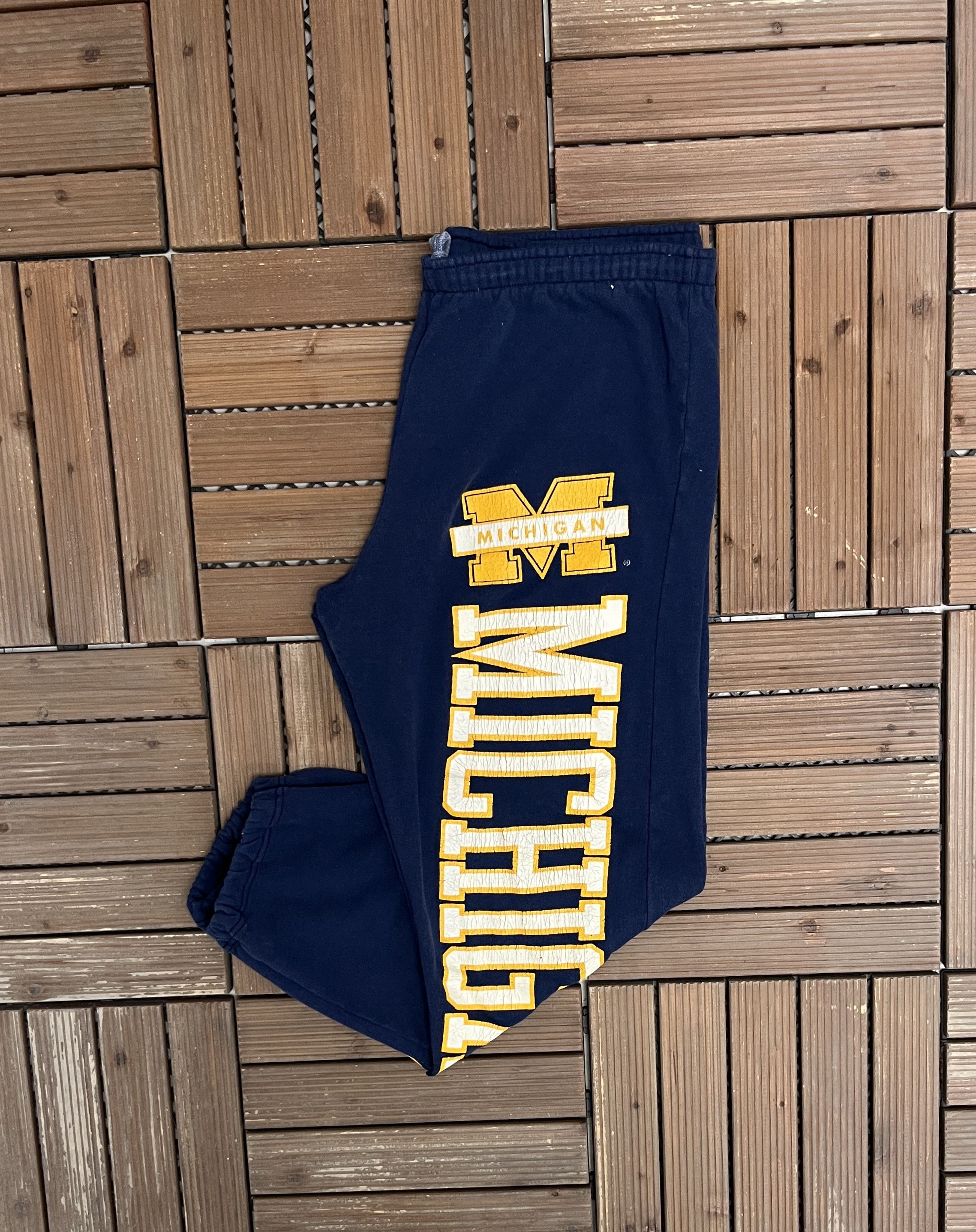 Champion × Vintage Michigan Wolverines Vintage Blue Sweat Pants Size US 36 / EU 52 - 1 Thumbnail