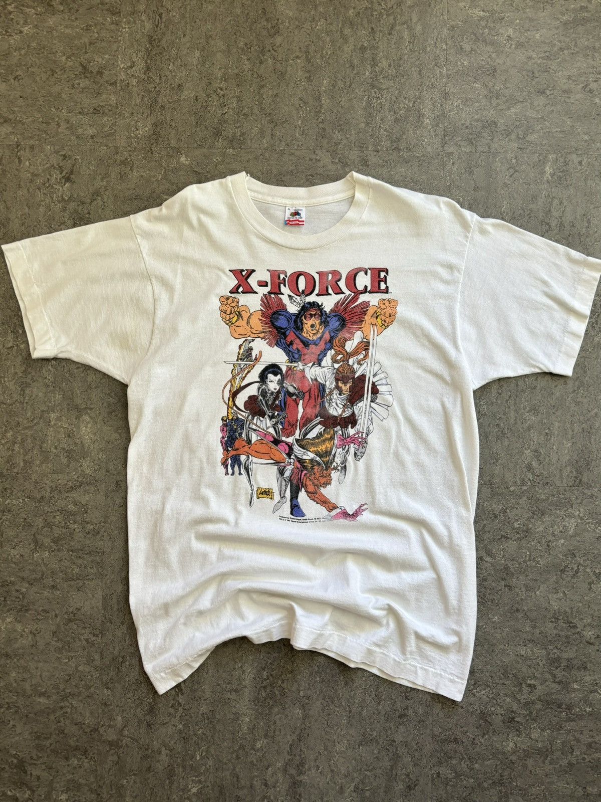 image of Marvel Comics x Vintage 1991 Marvel X-Force Tee Shirt Vintage in White, Men's (Size XL)