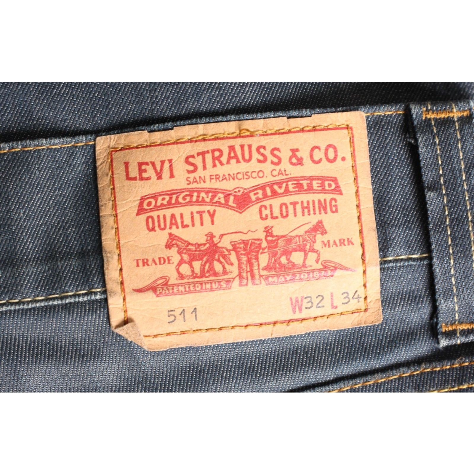 Levi's VINTAGE Levi’s 511 Jeans Men Slim Fit Blue 32/34 W32 L34 Distinctive Logo 5-Pocket Denim Stretch Straight Size US 32 / EU 48 - 2 Thumbnail