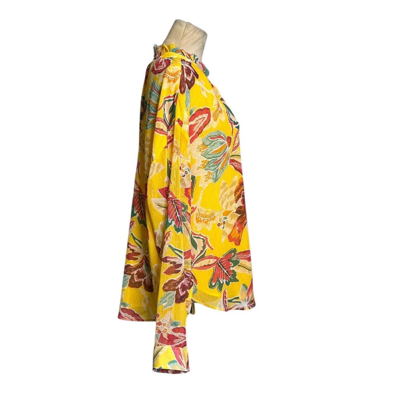 Anthropologie Pilcro yellow floral long sleeves blouse size 1X Size XL / US 12-14 / IT 48-50 - 8 Thumbnail