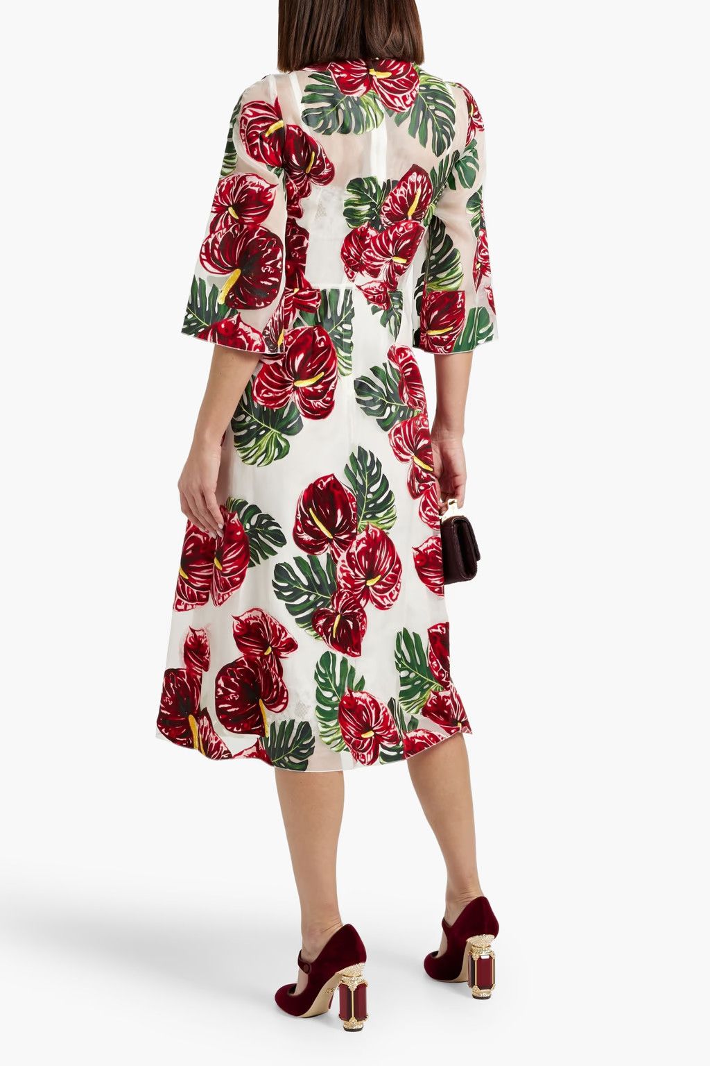 Dolce & Gabbana o1y0825 Midi Dress in Multicolor Size L / US 10 / IT 46 - 3 Thumbnail