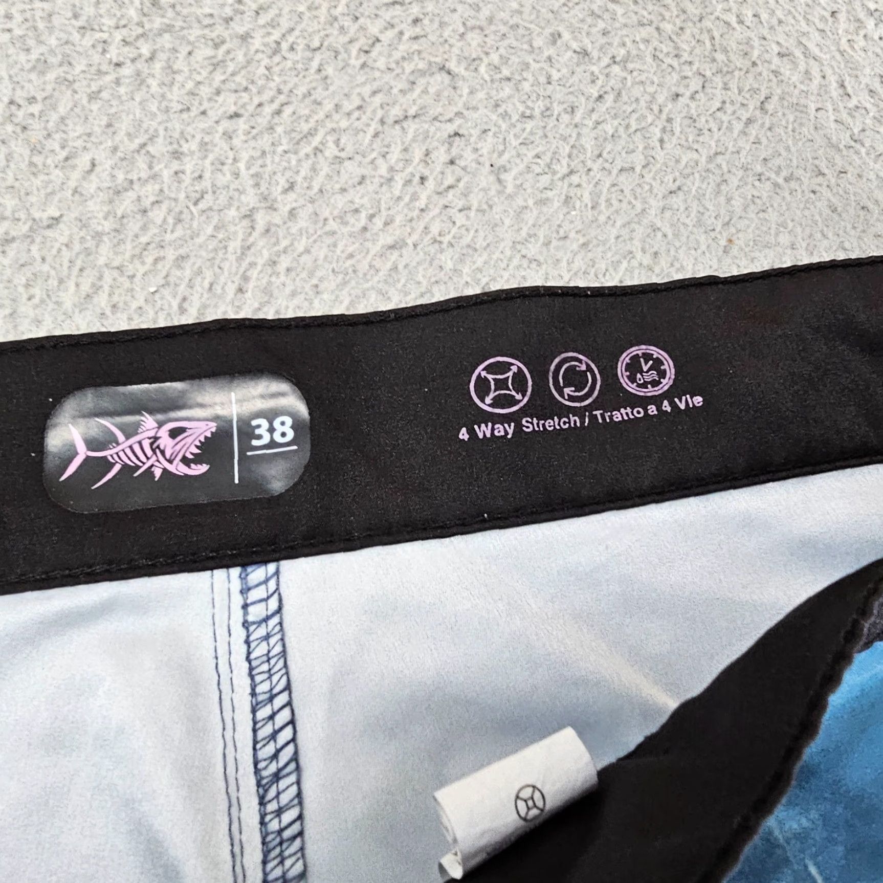 Vintage Psycho Tuna Board Shorts Mens 38 Swim Trunks Blue 100% Polyester Quick Dry Pockets Drawstring Lightweight Surfing Bottoms Mens Size US 38 / EU 54 - 6 Thumbnail