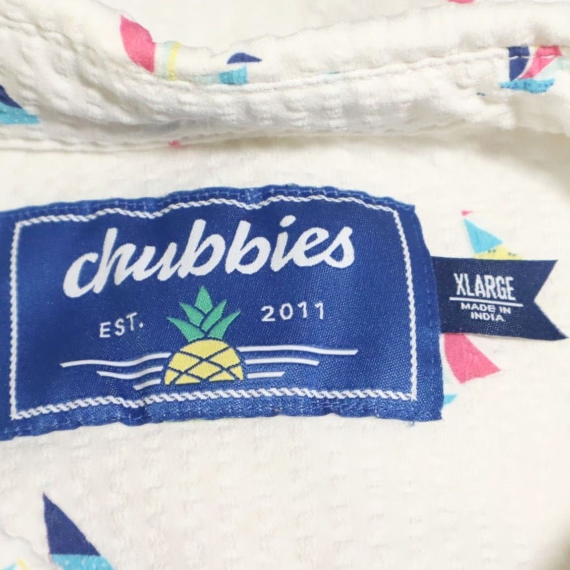 Chubbies Chubbies Polo Shirt Seersucker Sailboat Bone XL Men Size US XL / EU 56 / 4 - 5 Thumbnail