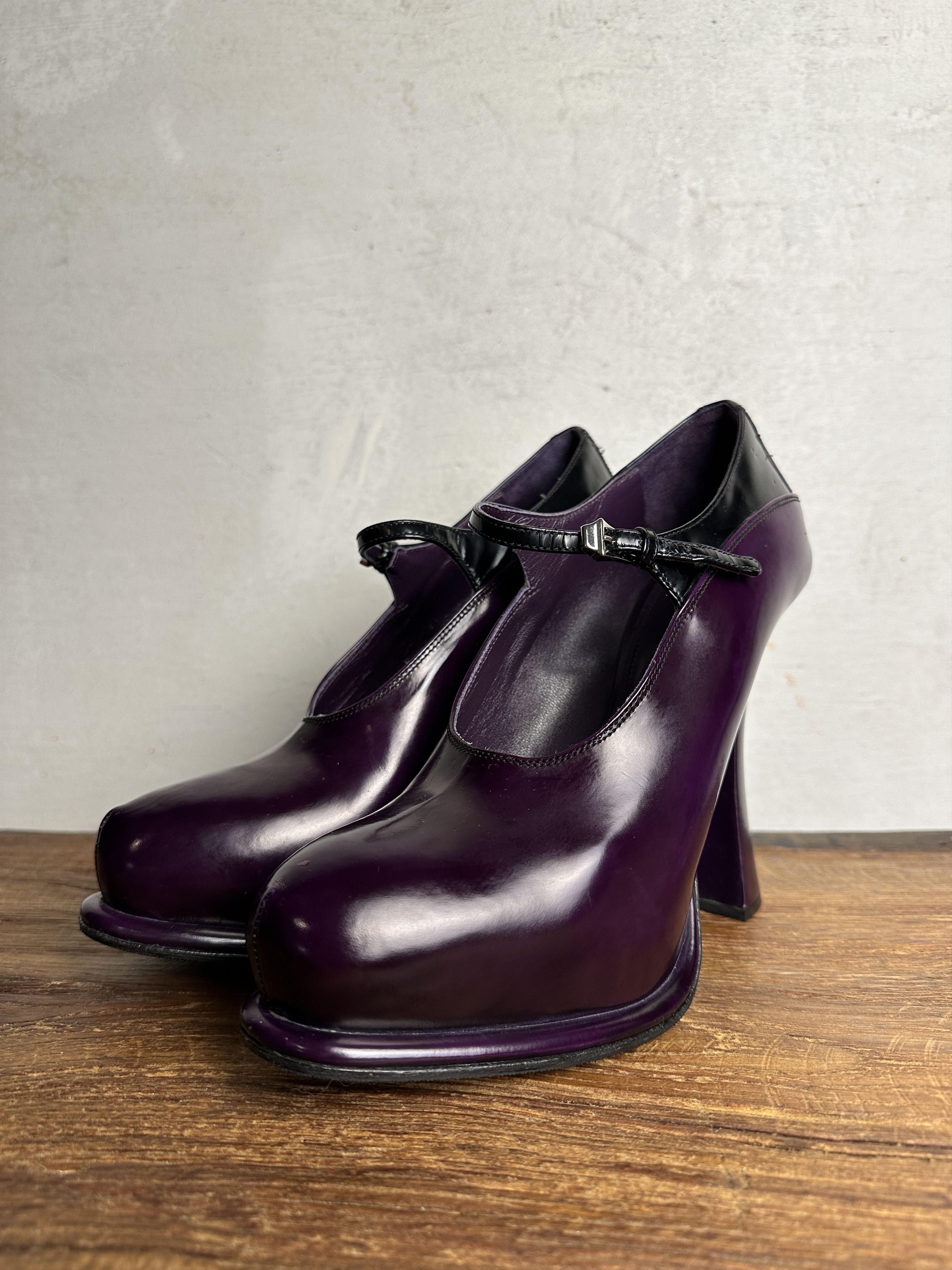 Prada FW12 Runway Purple Patent Leather Mary Jane Heels