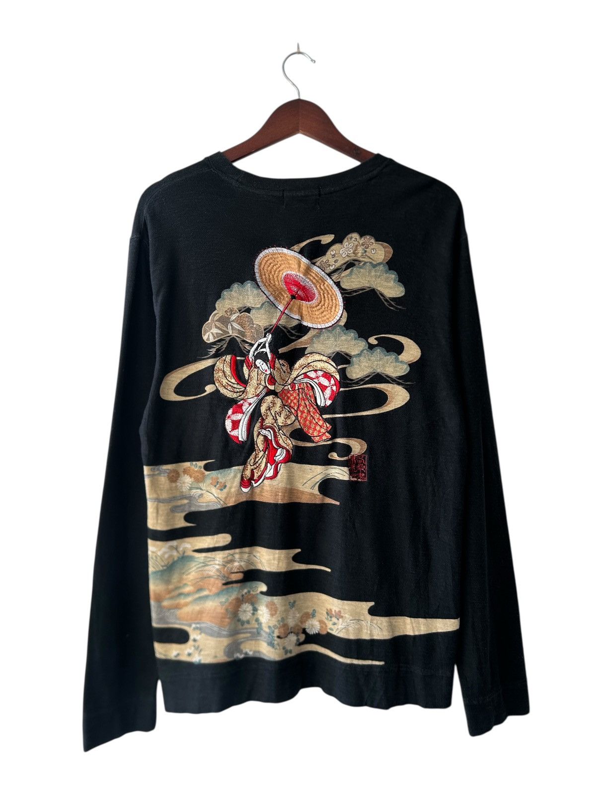 Karakuri Tamashii Vintage Karakuri Tamashi ‘Geisha’ Embroidery Sukajan Tee Size US L / EU 52-54 / 3 - 1 Thumbnail
