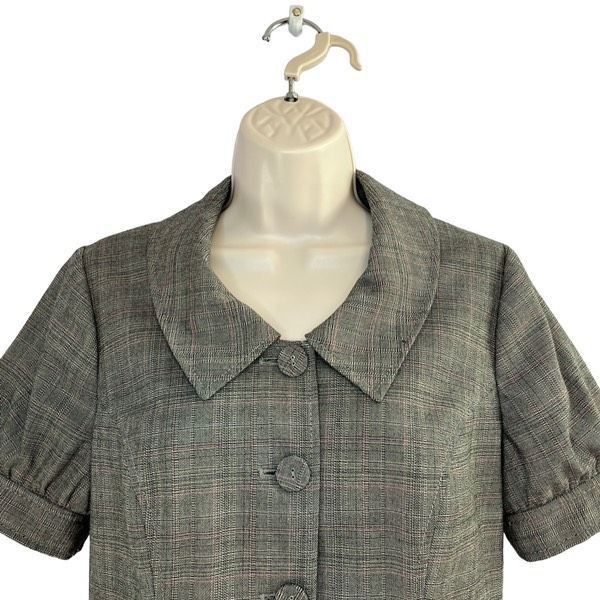 Guess Guess Y2K gray pink plaid fitted vintage blazer top Size L / US 10 / IT 46 - 2 Thumbnail