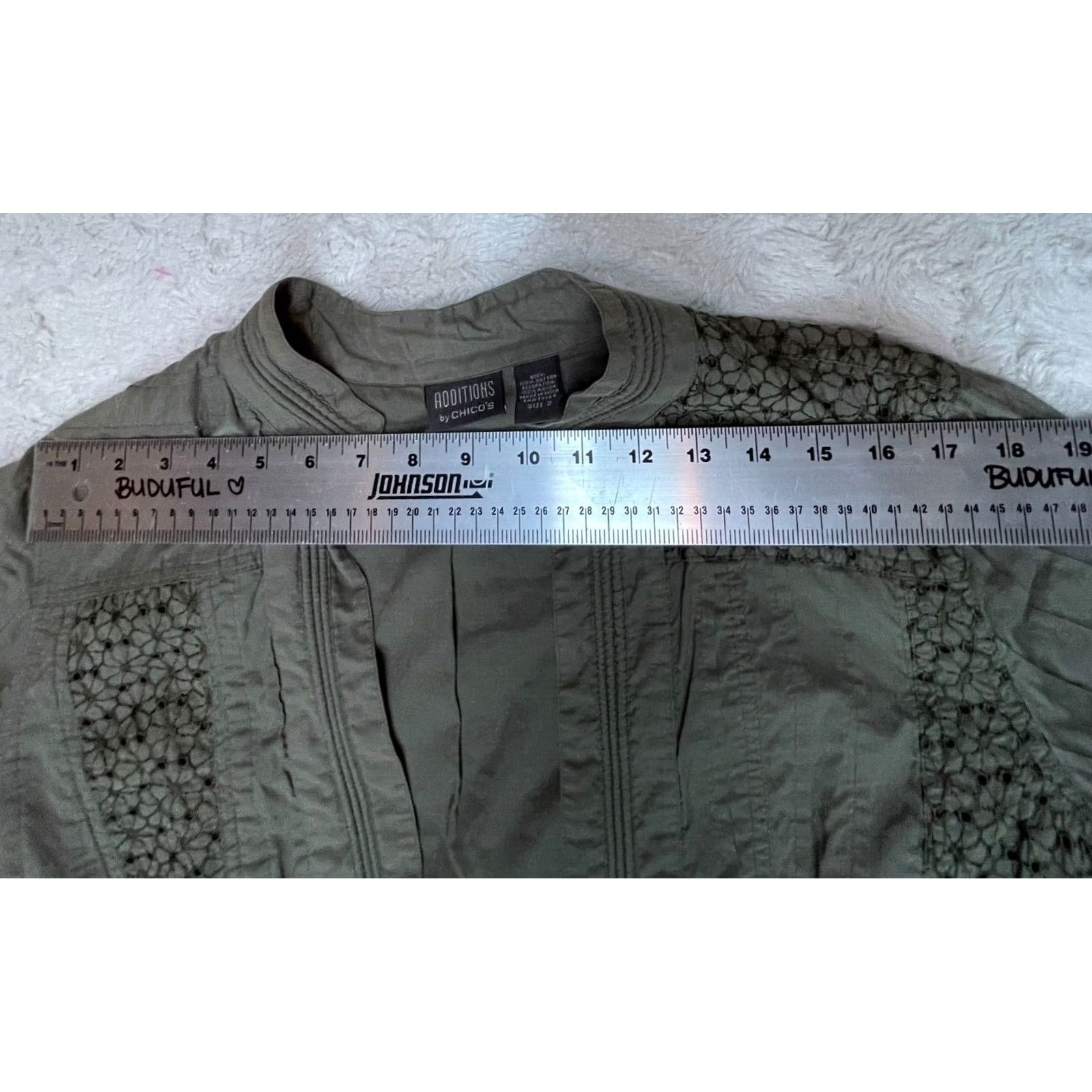 Vintage Chico’s Additions Jacket Cardigan Olive Green Cotton Open Front Size 2 Womens Size XS / US 0-2 / IT 36-38 - 5 Thumbnail