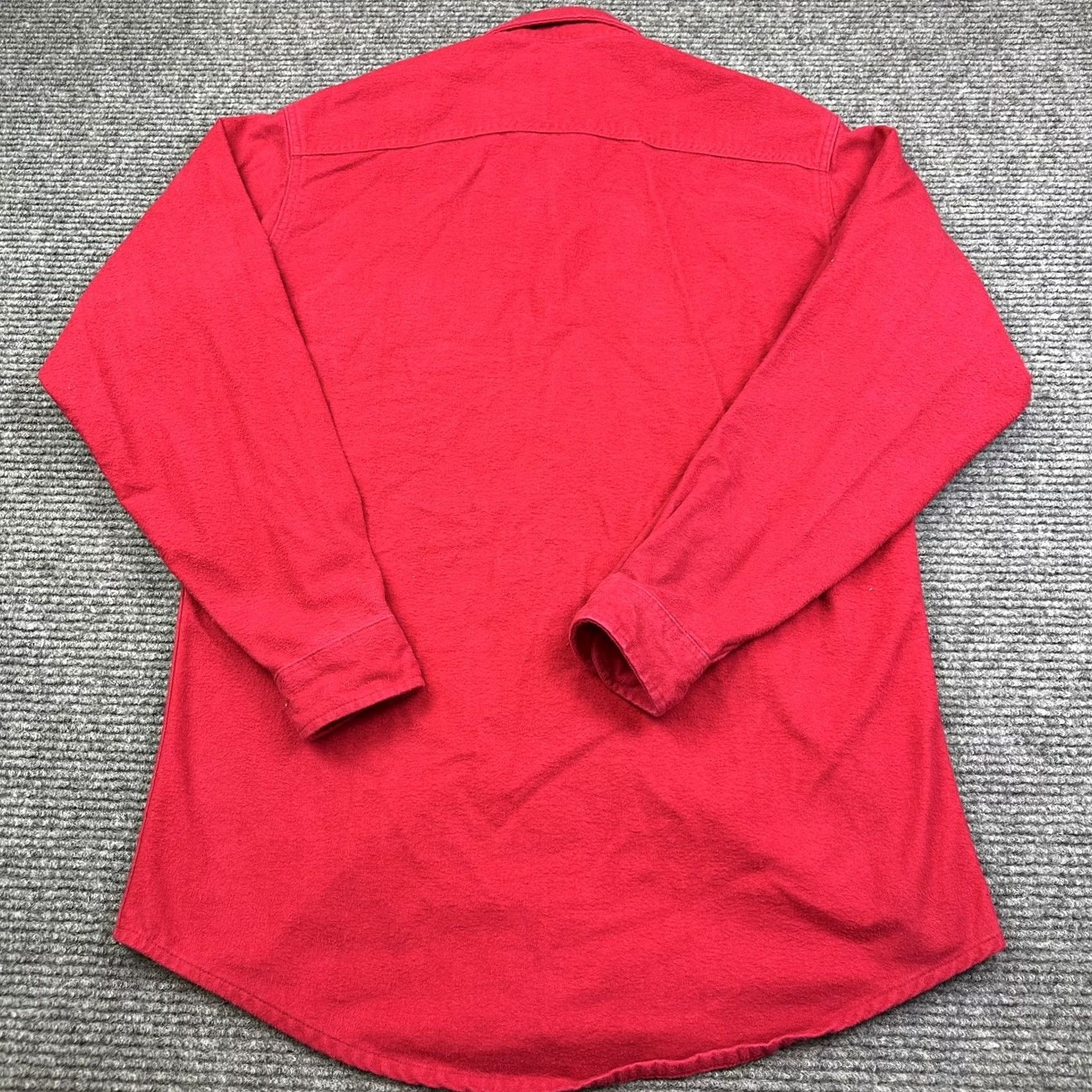 Vintage VINTAGE St Johns Bay Chamois Cloth Heavyweight Button Up Shirt USA Made Mens XLT Red Cotton Chamois Button-Up Pockets Outdoor 90s Mens Size US XL / EU 56 / 4 - 3 Thumbnail