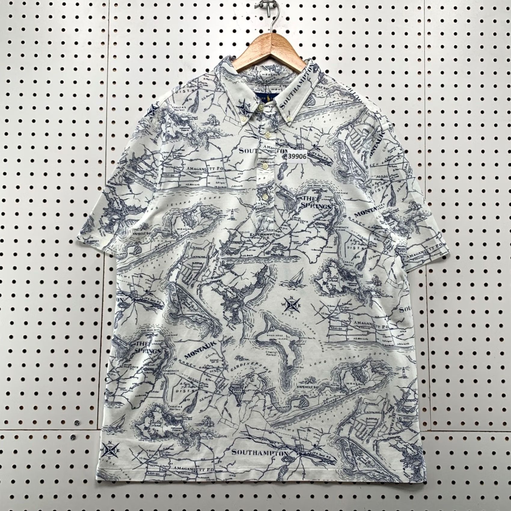 Ralph Lauren VINTAGE Ralph Lauren Shirt Mens XL White Collared Polo Hampton All Over Print 5x28 Size US XL / EU 56 / 4 - 2 Thumbnail